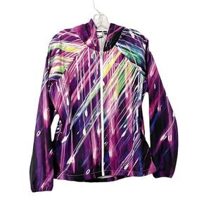Fila Colorburst Windbreaker Jacket Purple Pink Green Size M
